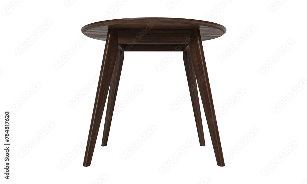 Wooden round brown coffee table isolated on white background. Furniture collection Wooden round brown coffee table isolated on white background. Furniture collection