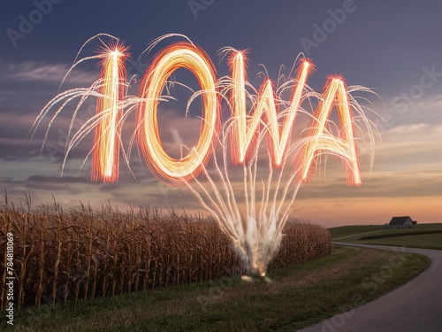 Midwest Majesty: Twilight Fireworks Over Iowa Cornfields