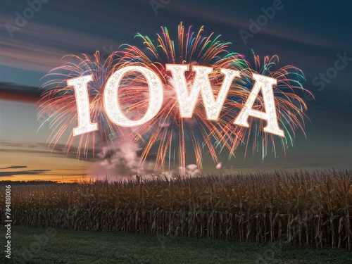 Midwest Majesty: Twilight Fireworks Over Iowa Cornfields