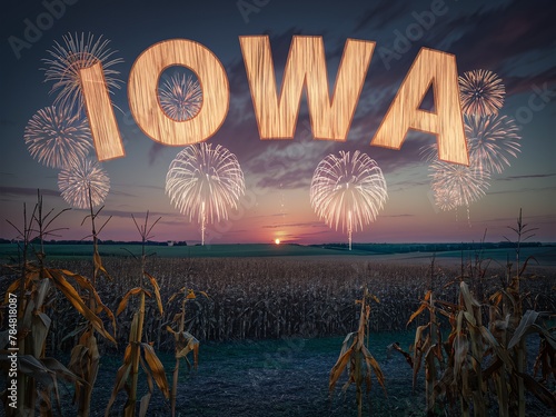Midwest Majesty: Twilight Fireworks Over Iowa Cornfields