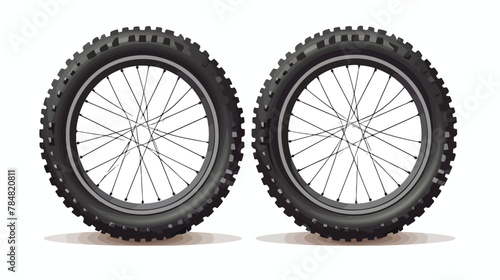 Vector image icon of bicycle tires with white background