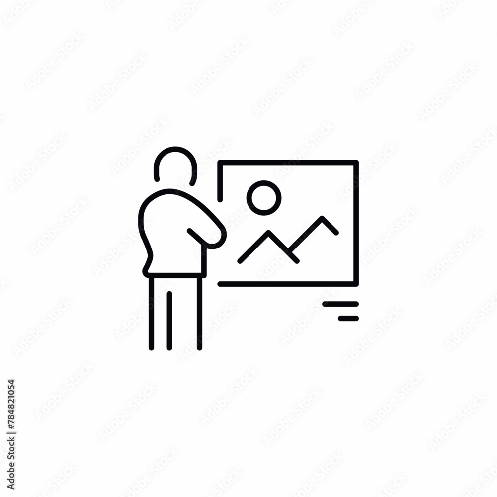 person in museum picture icon person in museum picture icon