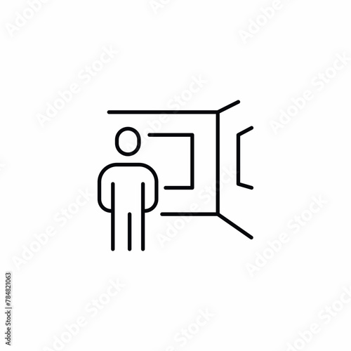person in museum picture icon