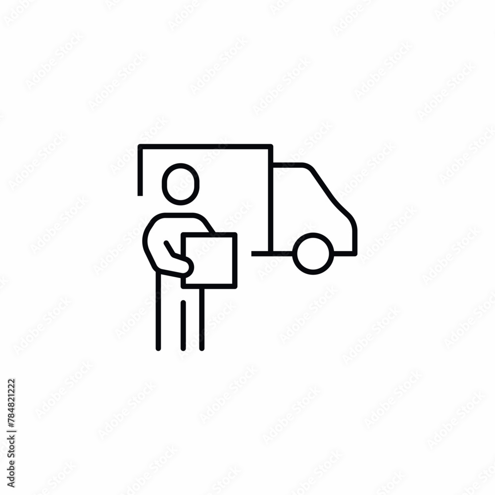 courier delivery truck package icon