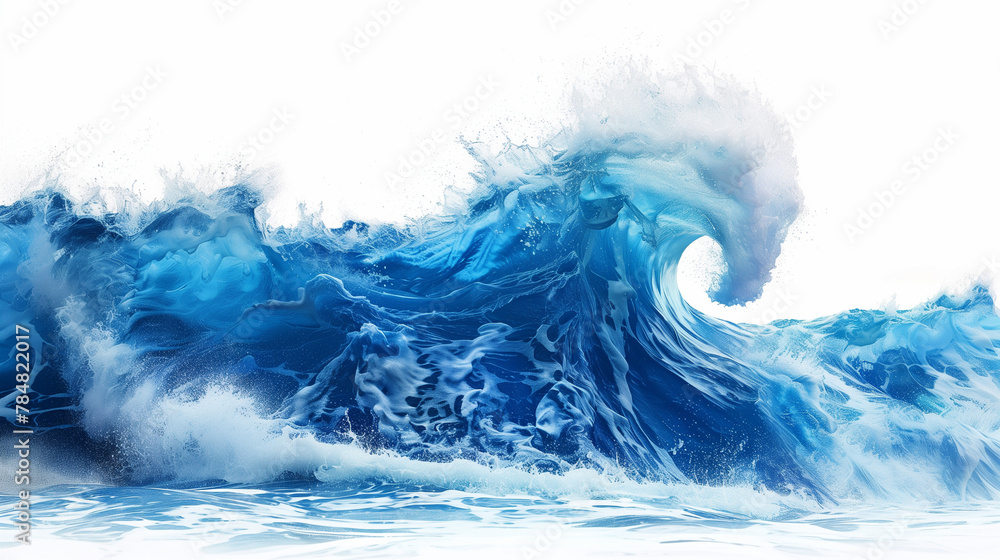 blue water wave isolated on white background