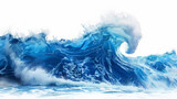 blue water wave isolated on white background