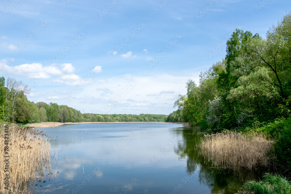 Lake Rogoźnik on a sunny spring day Lake Rogoźnik on a sunny spring day