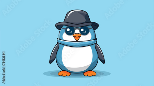 Vector image illustration of penguin with glasses a © Mishi
