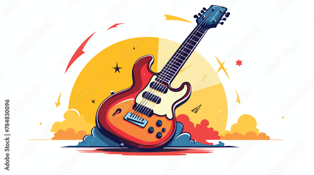 Vector image of music icon on white background 2d flat