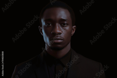 portrait of a black man on a dark background