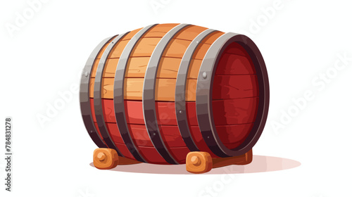 Vector image of wine barrel icon with white background