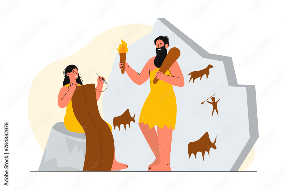 Primitive people vector concept Primitive people vector concept