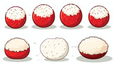 Vector image rice ball icons on white background wi