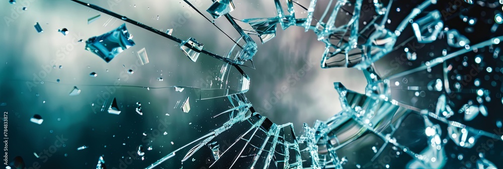 Obraz premium Fractured Tranquility A Study in Broken Glass