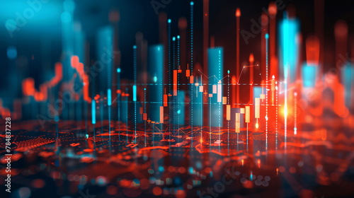 Market chart of business increase stock graph