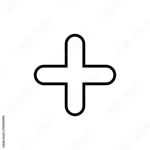 Plus Icon vector isolated on white background. Add plus icon. Addition sign. Medical Plus icon