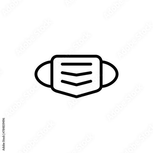 Mask icon vector isolated on white background. Man face with mask icon. Safety breathing masks. Industrial safety N95 mask. Medical mask vector icon.