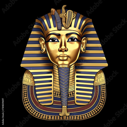 artwork from Reign of Pharaoh Tutankhamun to immerse users in the historical context, golden illustration.generative ai