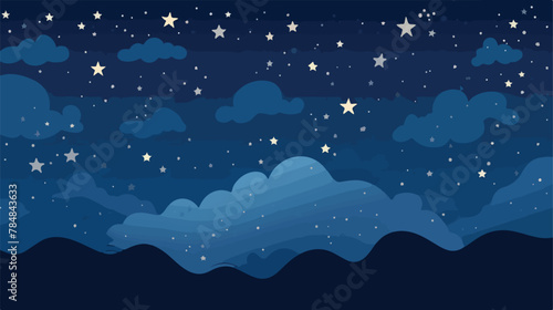 Vector postcard. Lustration with the stars. Templat