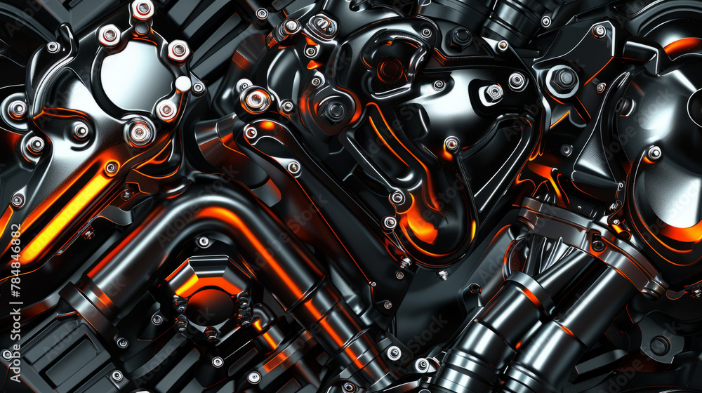 metallic muscle car engine parts and wheels,generative ai metallic muscle car engine parts and wheels,generative ai