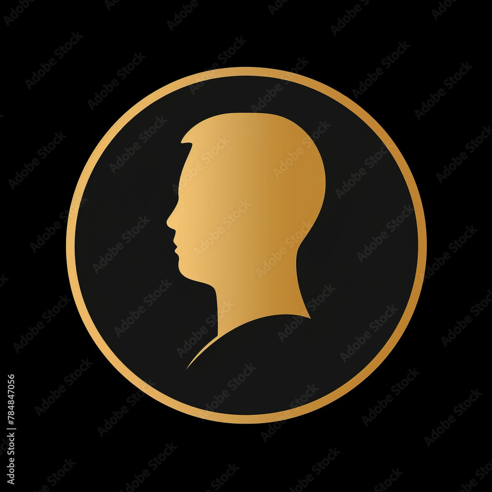 Icon: Create a minimalistic silhouette of a user's head and shoulders in a circular or oval shape.generative ai Icon: Create a minimalistic silhouette of a user's head and shoulders in a circular or oval shape.generative ai