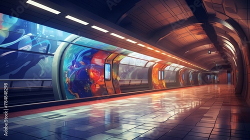 Modern futuristics subway station