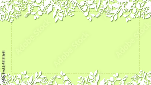 シンプルなボタニカルグリーンのイラストフレーム
