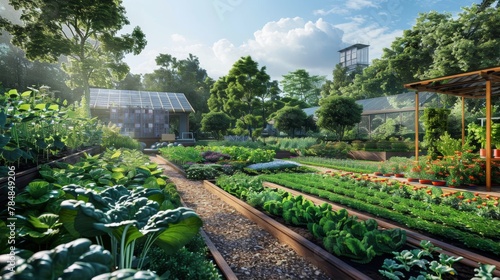 Vegetable plots in urban settings offer a lush green oasis, highlighting the serene beauty of community farming spaces.