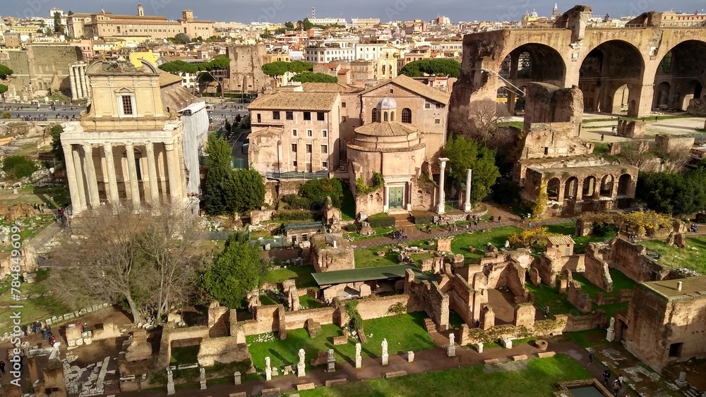 Αυτοκόλλητο Ancient Roman Ruins: Aerial View of the Roman Forum