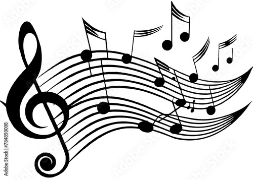 Musical notes on a white background. Vector illustration for your design
