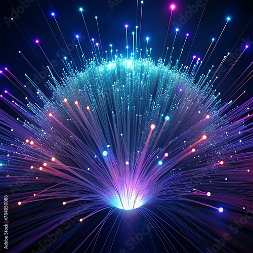 Fiber optical network cable, abstract technology background. Vector illustration. Fiber Optic Fiber Optic Abstract Background. Vector Illustration.