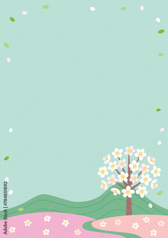 Cherry blossom tree background illustration