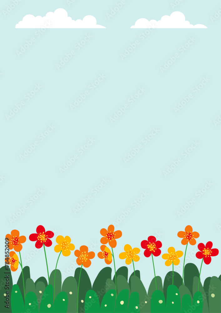 Obraz premium Flower field background illustration