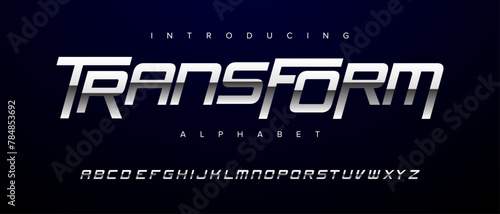 Transform creative simple modern urban alphabet font. Digital abstract futuristic, fashion, sport, minimal technology typography. Simple numeric vector illustration