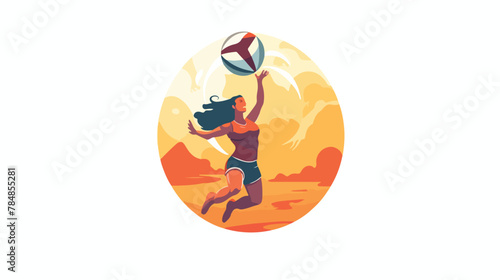 Volley ball illustration. Ball round circle. Sport