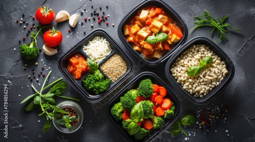 Meal delivery, convenient and delicious food brought to your doorstep, enjoy variety of freshly prepared meals tailored to your preferences dietary needs, saving time and effort in meal preparation. photo