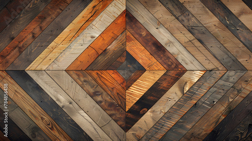 Wood wall geometry decoration background © Soomro