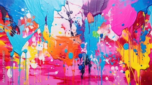 abstract paint painting colorful wallpaper  in the style of abstract expressionist drips  punctured canvases  splatter paintings