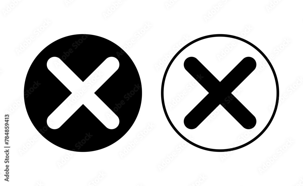 Obraz premium Close icon set. Delete icon vector. cross sign