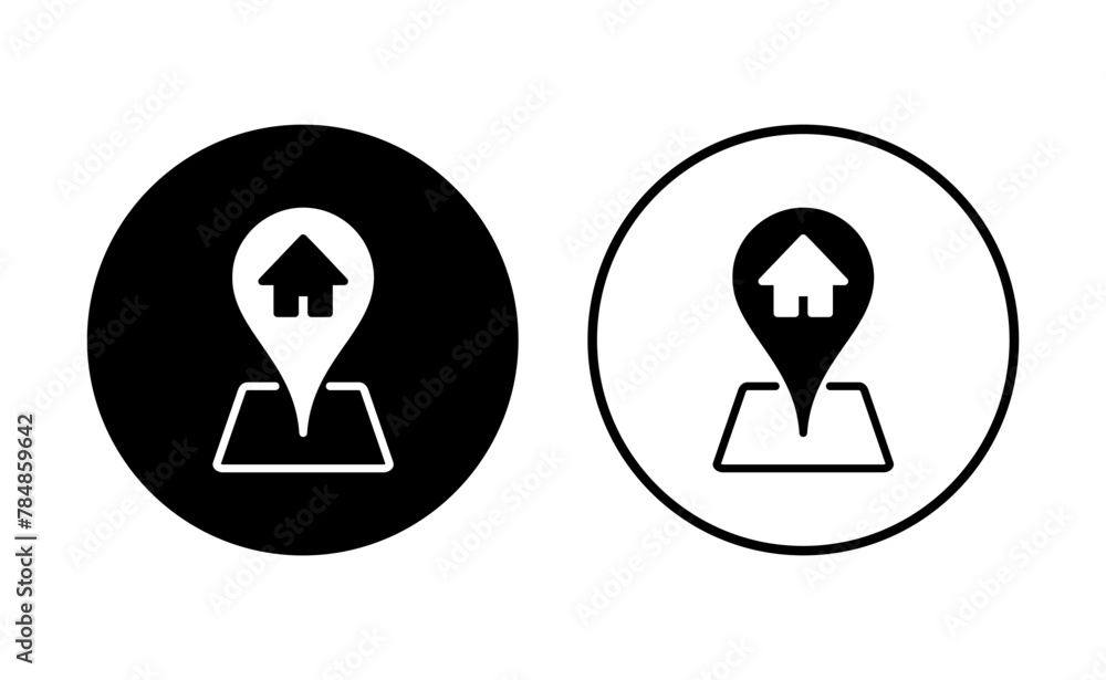 Address icon set. home location icon vector Address icon set. home location icon vector