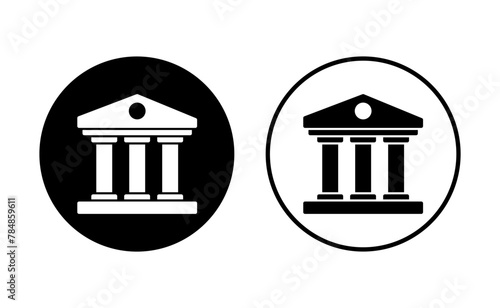 Bank icon set. bank vector icon, museum, university