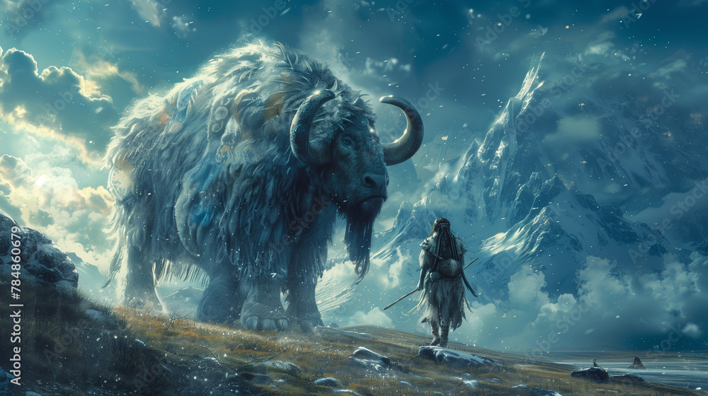 The Neanderthal shaman invokes ancient rituals, seeking the spirits ...