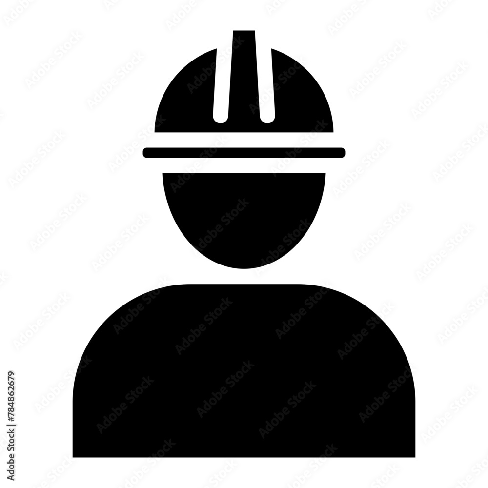 Obraz premium Construction worker vector icon