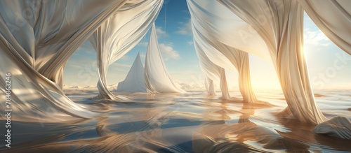 Inside of mainsail. Nature composition. photo
