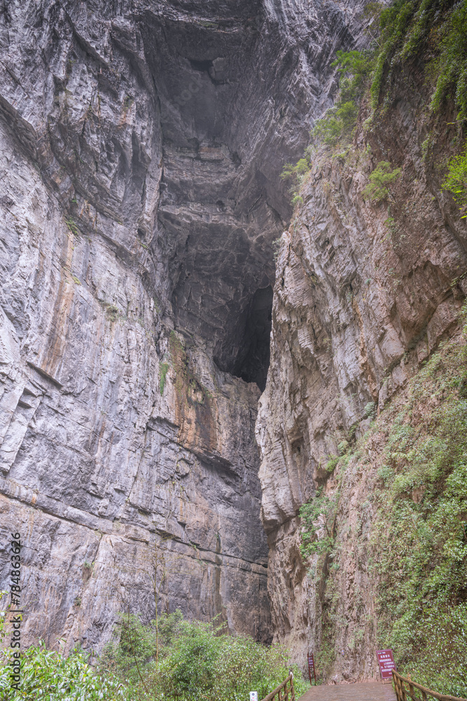 Obraz premium Wulong Karst limestone rock formations in Longshui Gorge Difeng