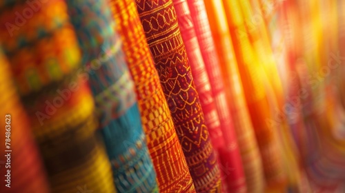 A blur of vibrant colors and patterns creates a mesmerizing backdrop for Linking Cultures representing the rich and diverse tapestry of traditions and customs that unite us. . © Justlight