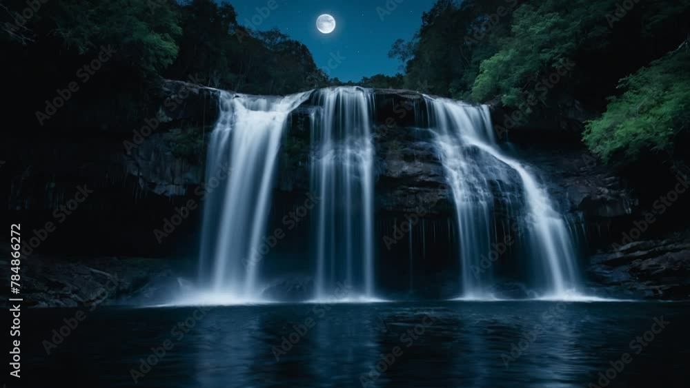 waterfall in the park, seamless looping animation video background waterfall in the park, seamless looping animation video background