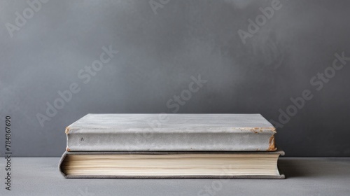 A book on grey background