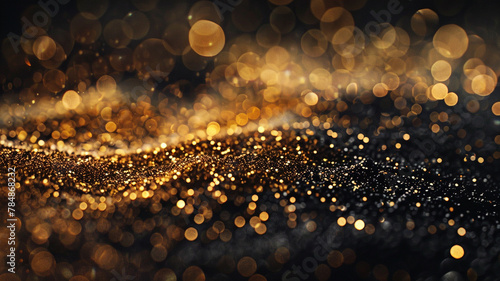 Abstract blur gold bokeh background.