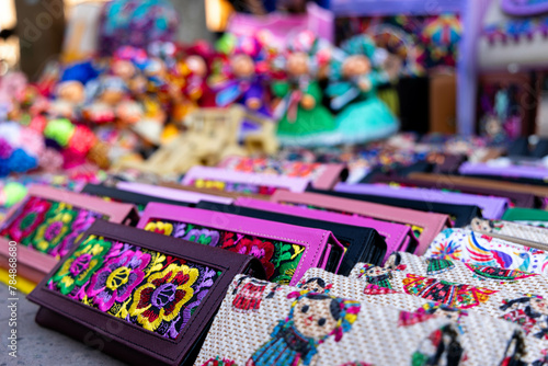 beautiful colorful handmade crafts in the city center